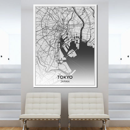 Map of Tokyo, Japan Canvas Wall Art