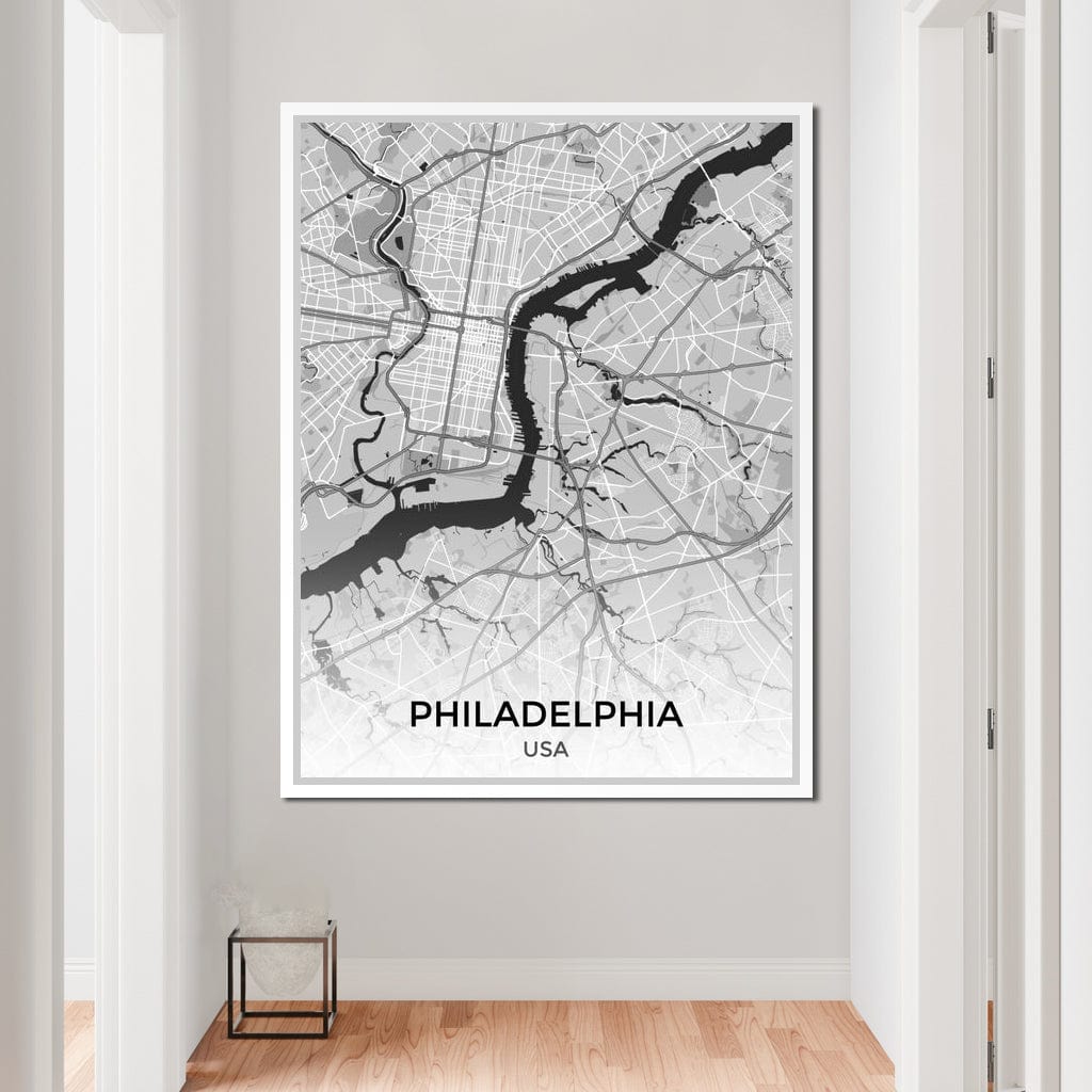 Map of Philadelphia, USA Canvas Wall Art