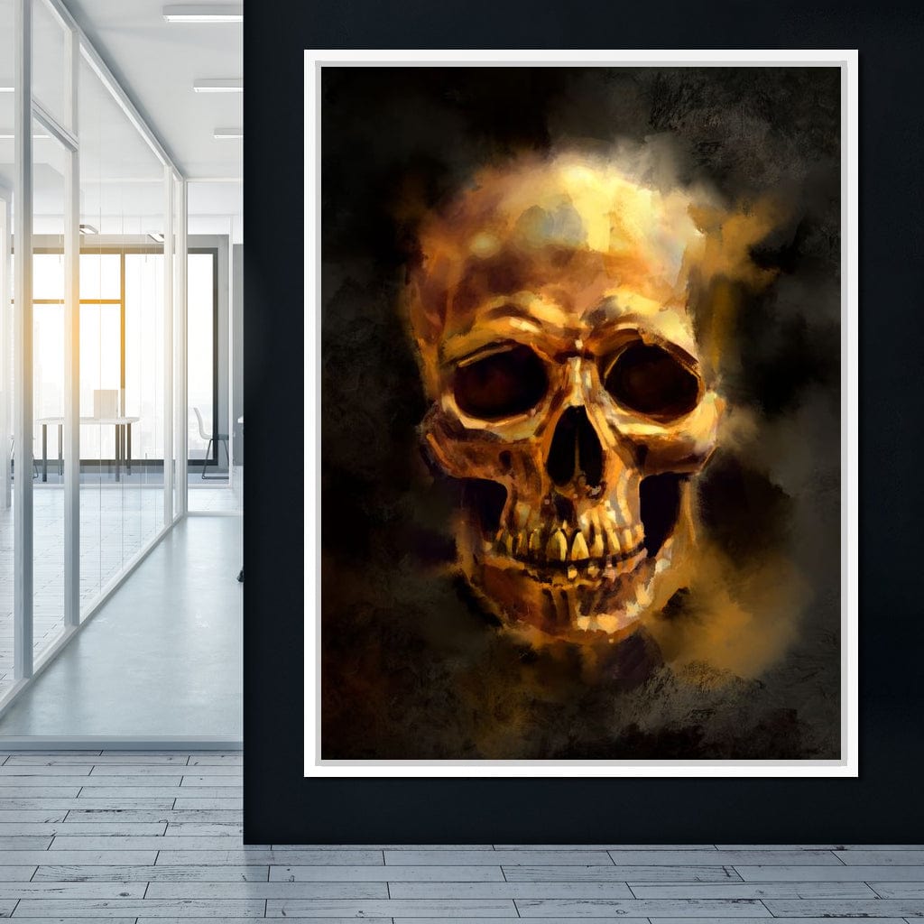 Golden Skull Canvas Wall Art