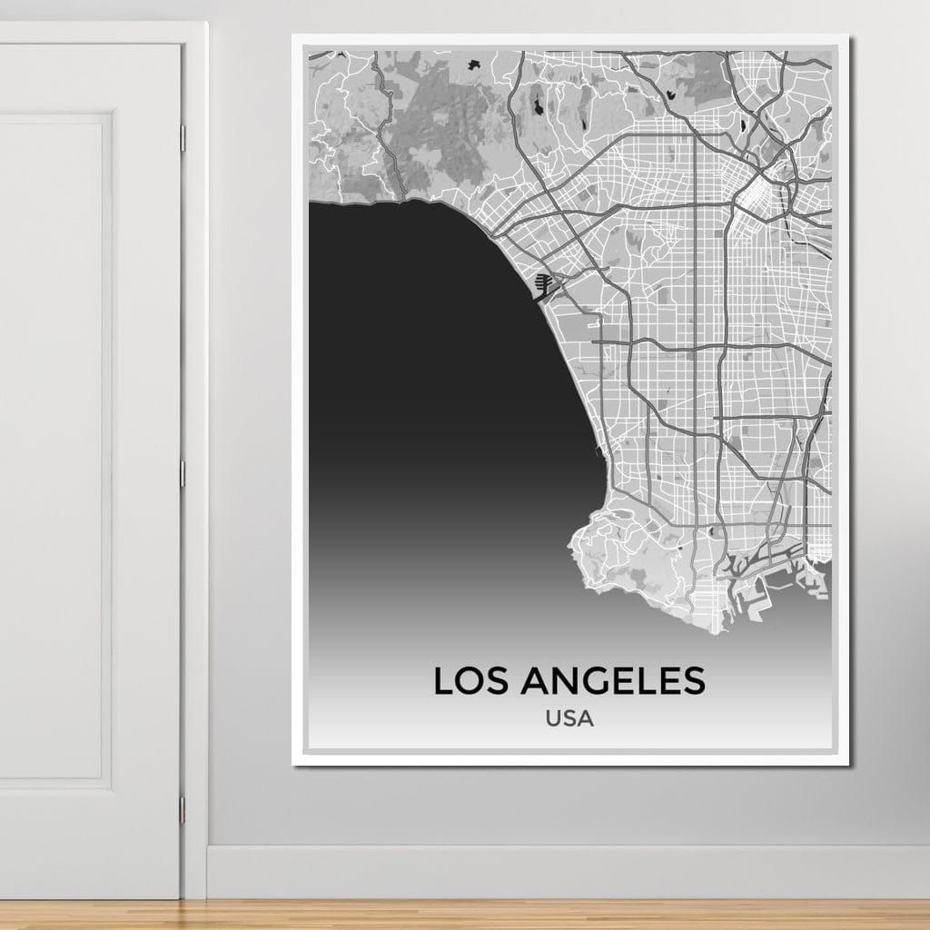Map of Los Angeles, USA Canvas Wall Art
