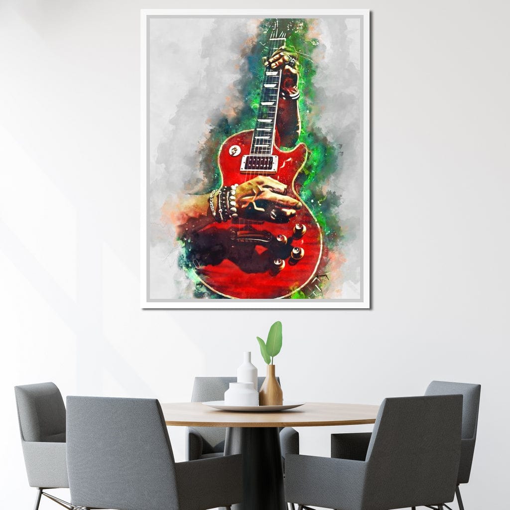 Slash Blood Red Guitar Canvas Wall Art