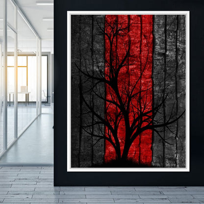 Silhouette Tree Canvas Wall Art