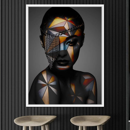 Geometric Face Paint Canvas Wall Art