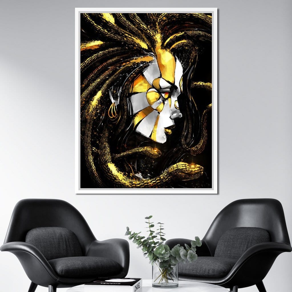 Golden Medusa Canvas Wall Art