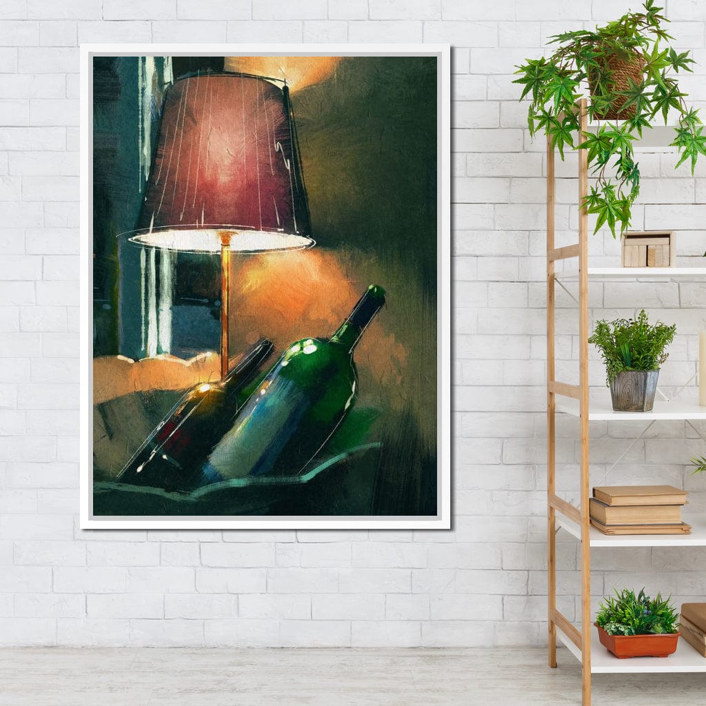 A Couple of Wine Bottles Canvas Wall Art