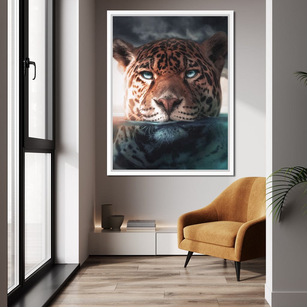 Leopard Underwater Canvas Wall Art