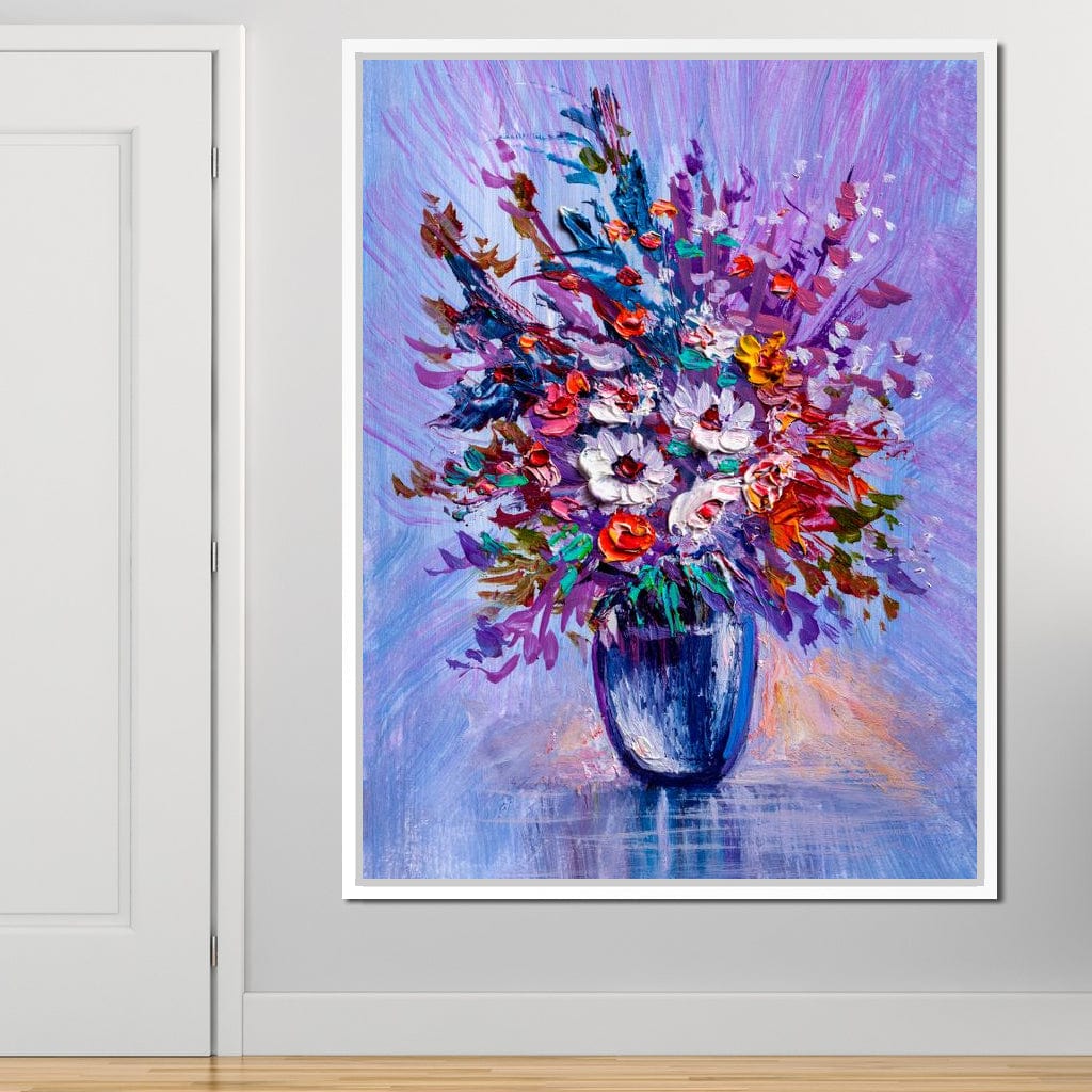 Multicolored Flowers Bouquet Canvas Wall Art