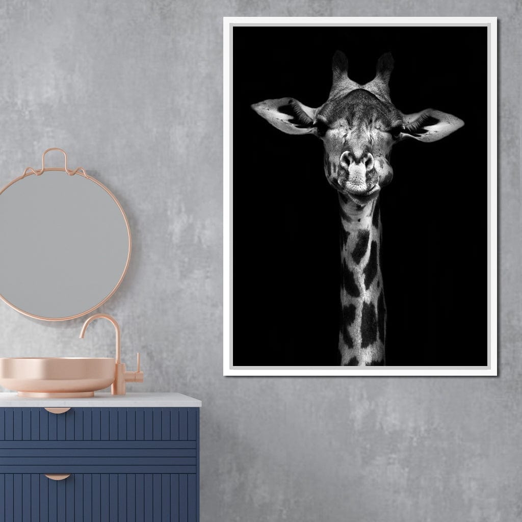 Black and White Giraffe Canvas Wall Art