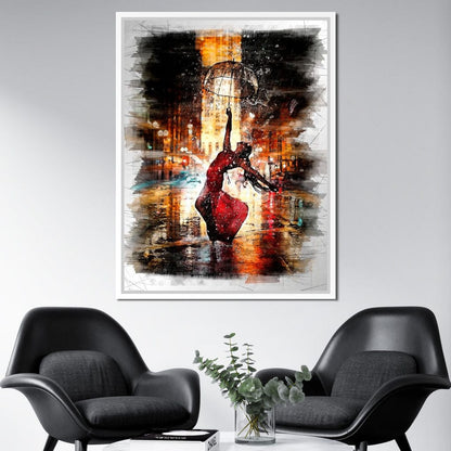 Rainy Night Dance Canvas Wall Art