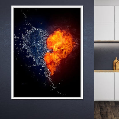 Fire and Water Love Canvas Wall Art