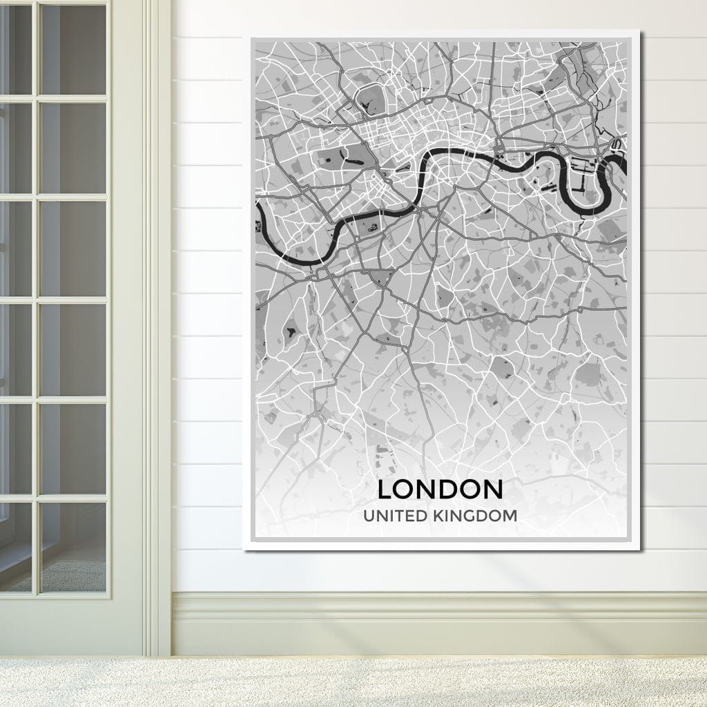 Map of London, UK Canvas Wall Art