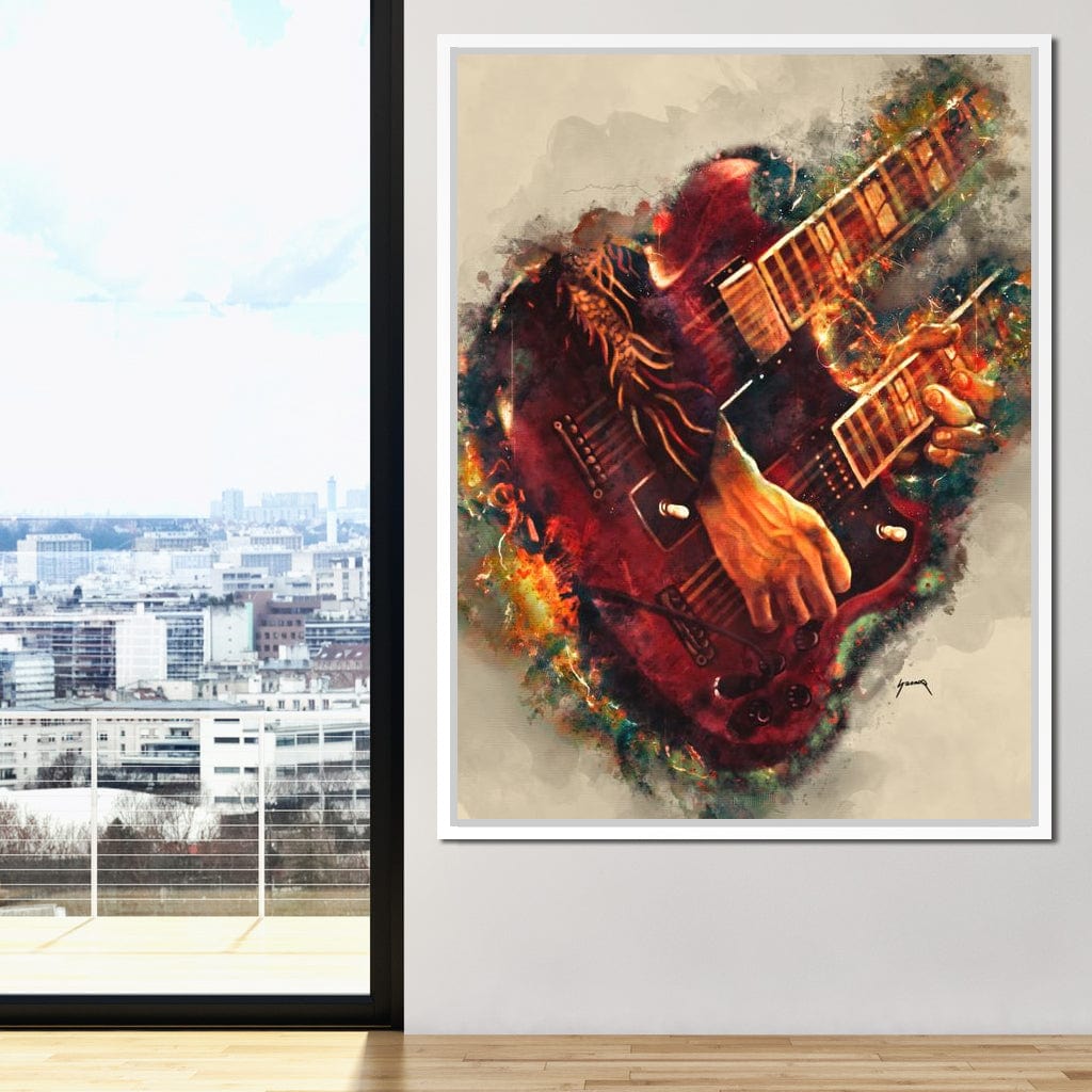 Jimmy Page's Electric Guitar Canvas Wall Art
