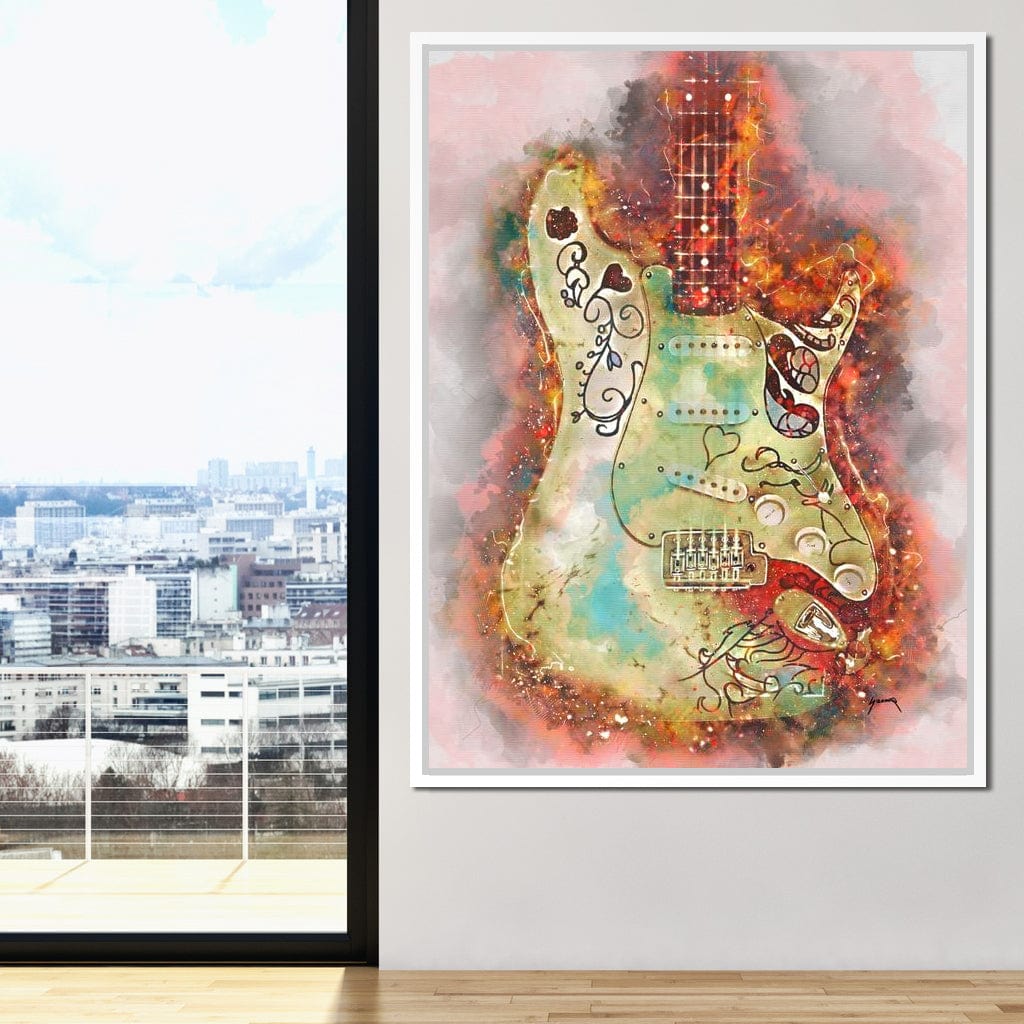 Jimi Hendrix's Guitar Canvas Wall Art