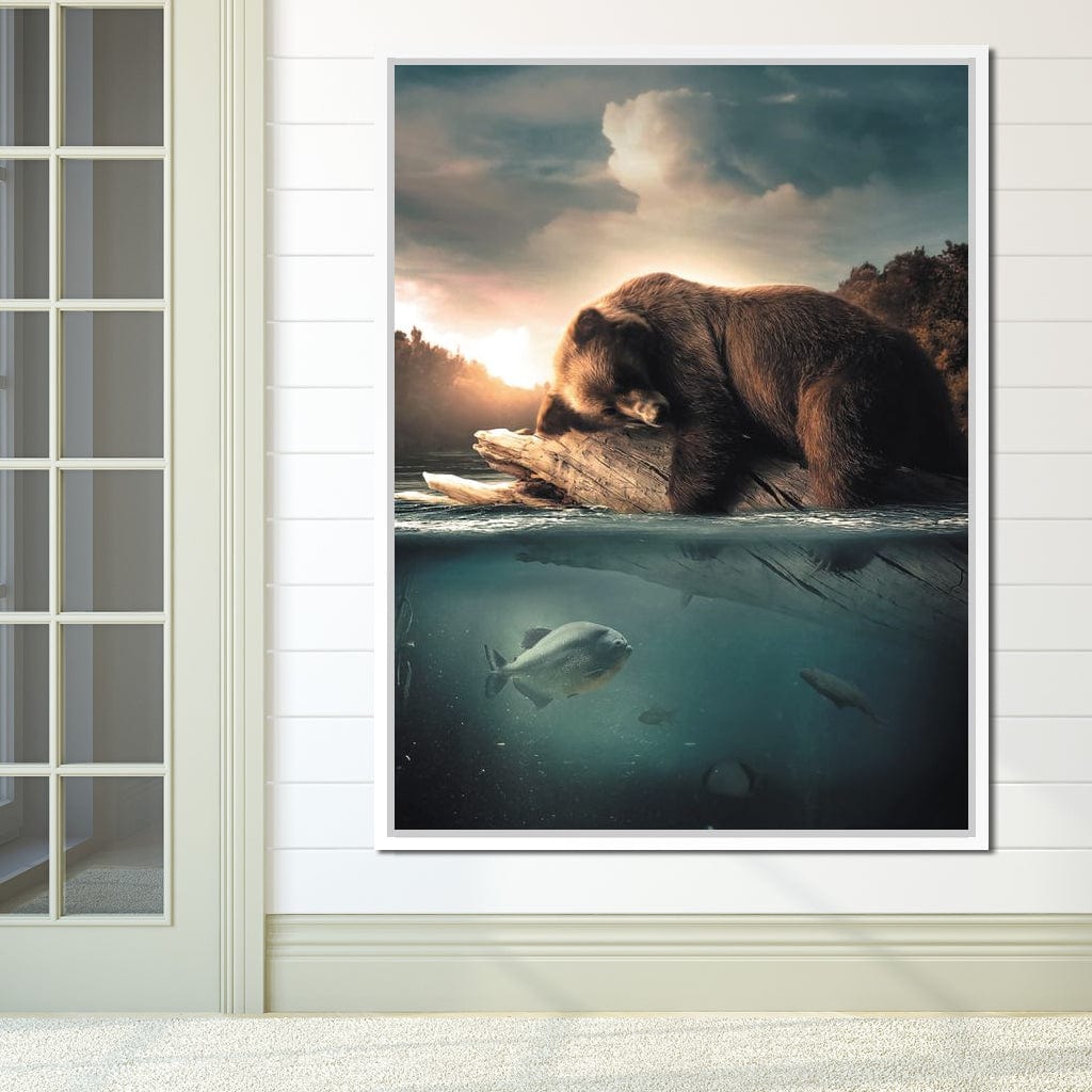 Floating Bear Canvas Wall Art