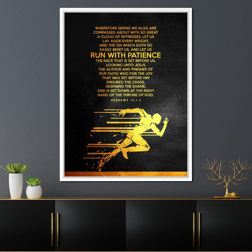 Hebrews 12:1-2 Canvas Wall Art