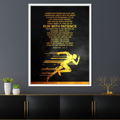 Hebrews 12:1-2 Canvas Wall Art