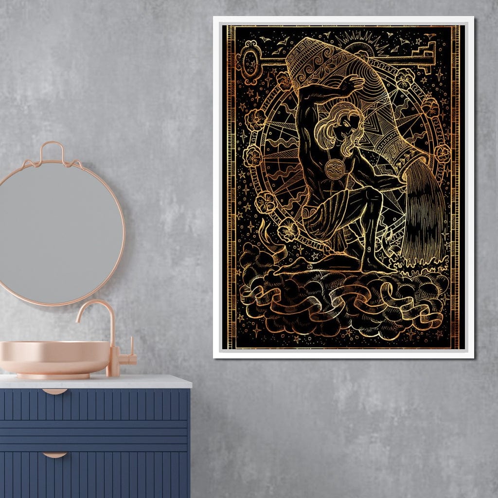 Zodiac sign Aquarius Canvas Wall Art