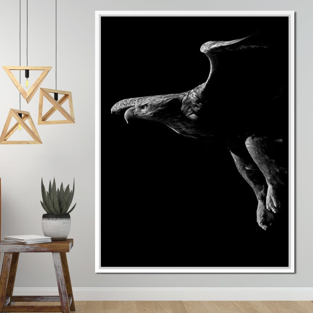 Black and White Eagle Canvas Wall Art