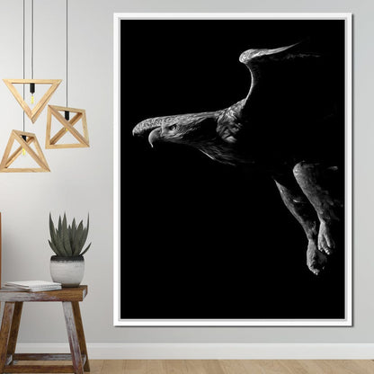 Black and White Eagle Canvas Wall Art