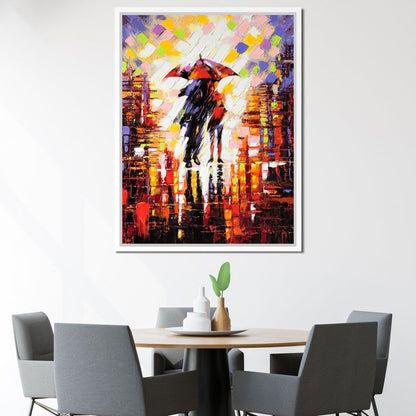 Enamoured Under The Umbrella Canvas Wall Art