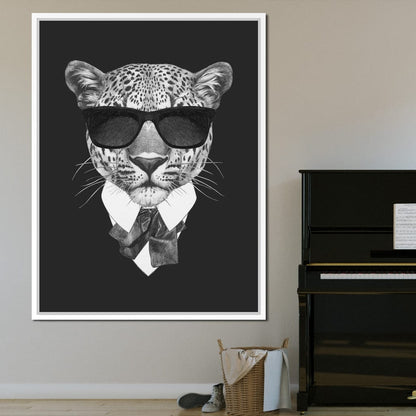Dressed Up Leopard Canvas Wall Art