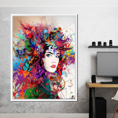 Psychedelic Portrait Canvas Wall Art