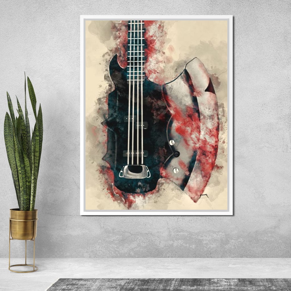 The Demon's Axe Bass Guitar Canvas Wall Art