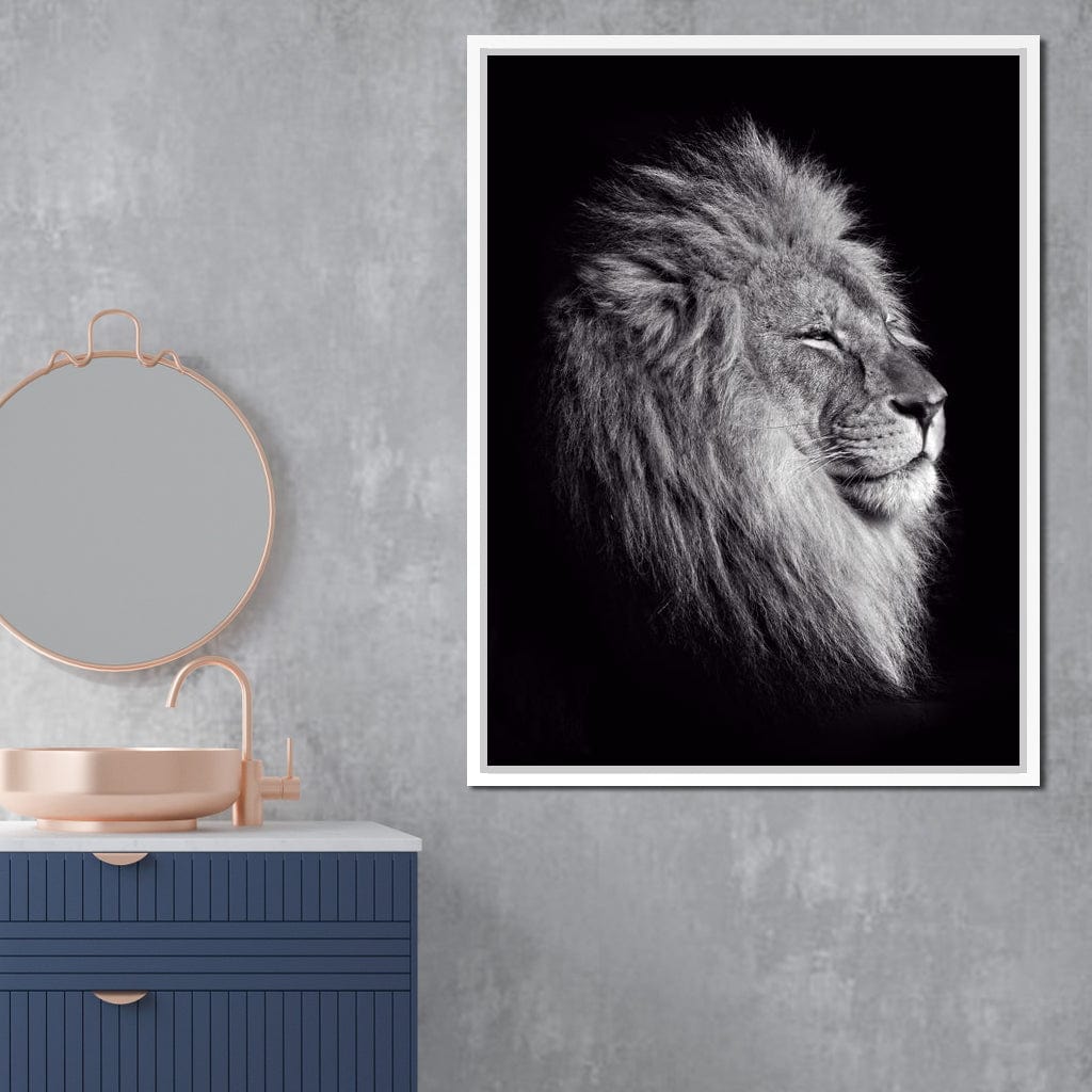 Black and White Lion King Canvas Wall Art