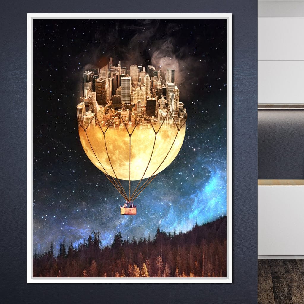 Moon Town Canvas Wall Art