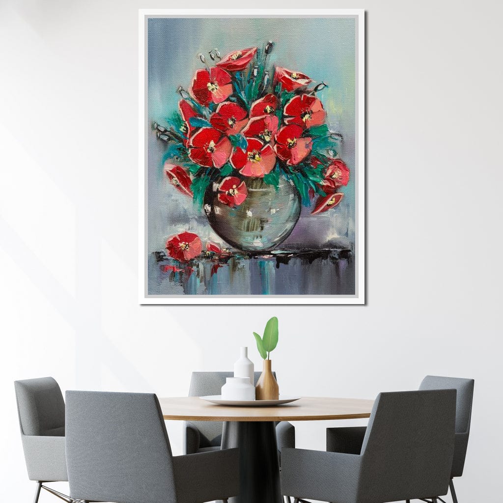 Vase with Poppies Canvas Wall Art