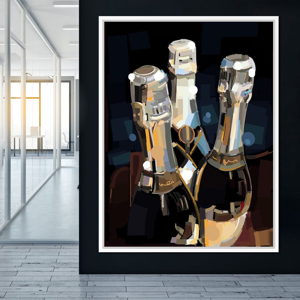 Champagne Bottles Canvas Wall Art