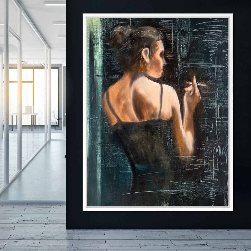 Smoking Woman Canvas Wall Art