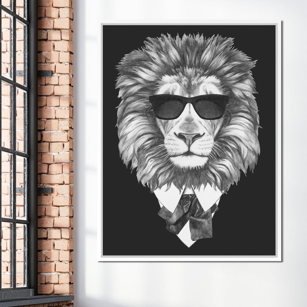 Dressed Up Lion Canvas Wall Art