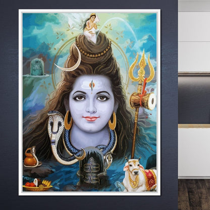 Lord Shiva Portrait Canvas Wall Art