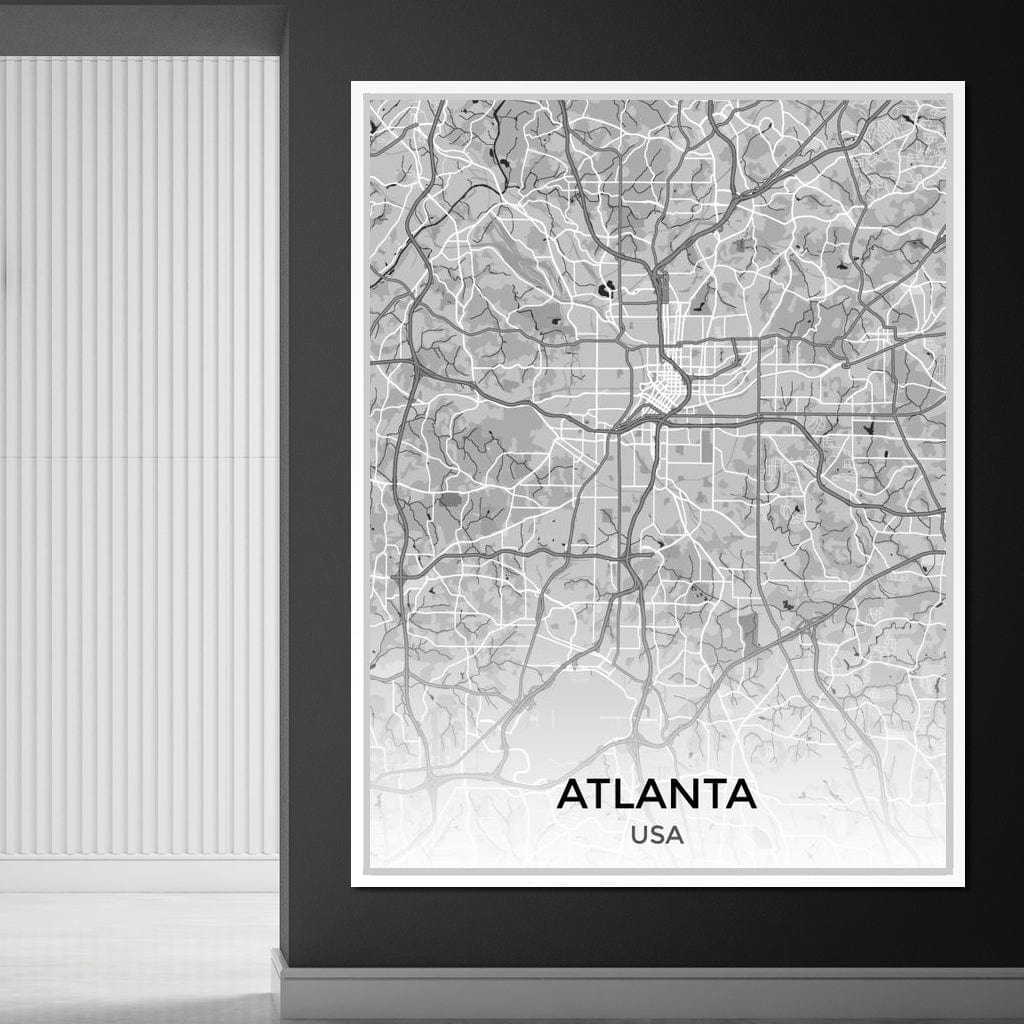 Map of Atlanta, USA Canvas Wall Art