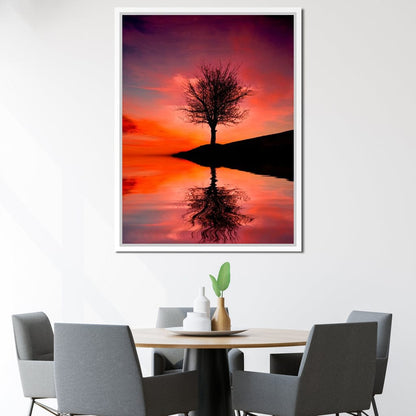 Red Sunset Canvas Wall Art