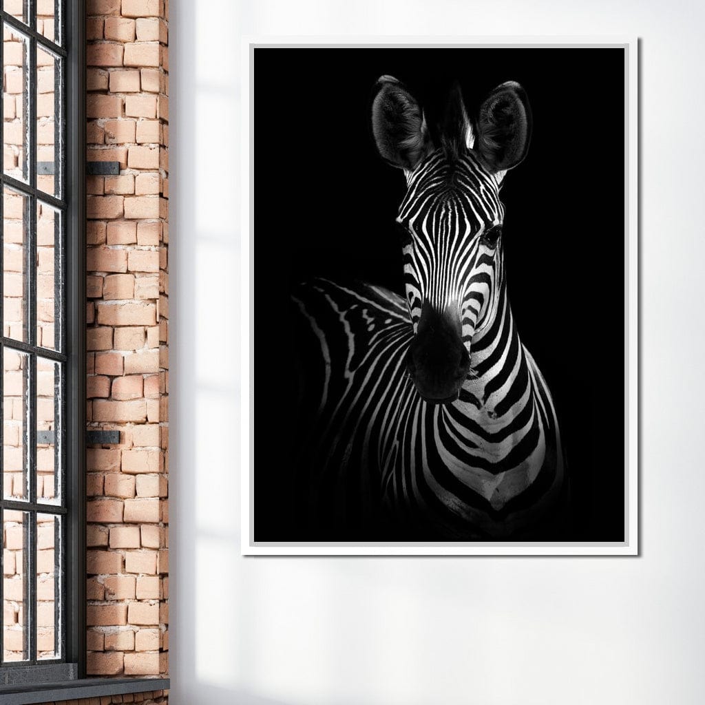 Black and White Zebra Canvas Wall Art