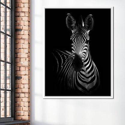Black and White Zebra Canvas Wall Art