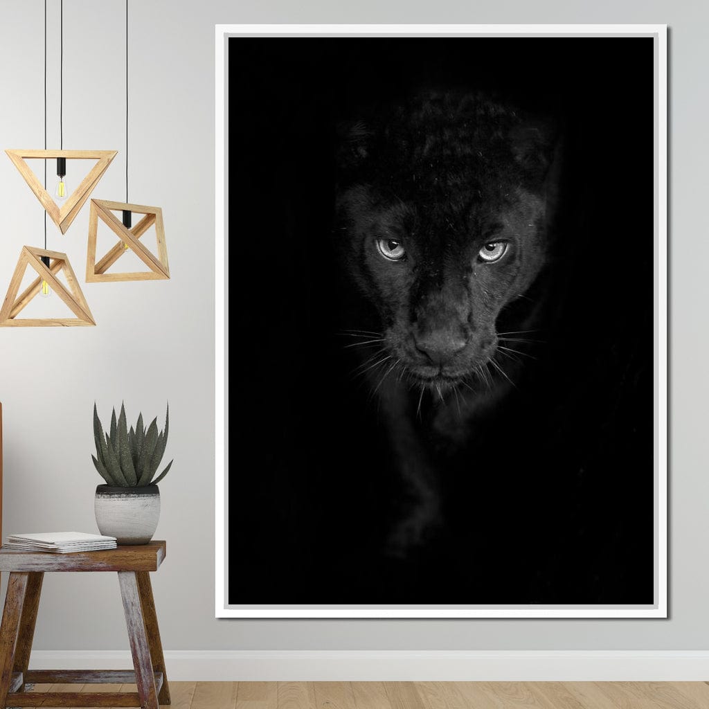 Black and White Panther Canvas Wall Art