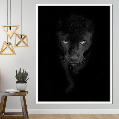 Black and White Panther Canvas Wall Art