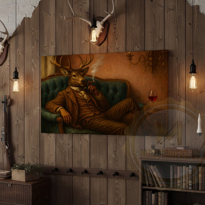 Deer Boxer with Red Gloves in Boxing Ring Wrapped Canvas