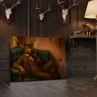 Deer Boxer with Red Gloves in Boxing Ring Wrapped Canvas