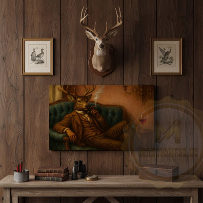 Deer Boxer with Red Gloves in Boxing Ring Wrapped Canvas
