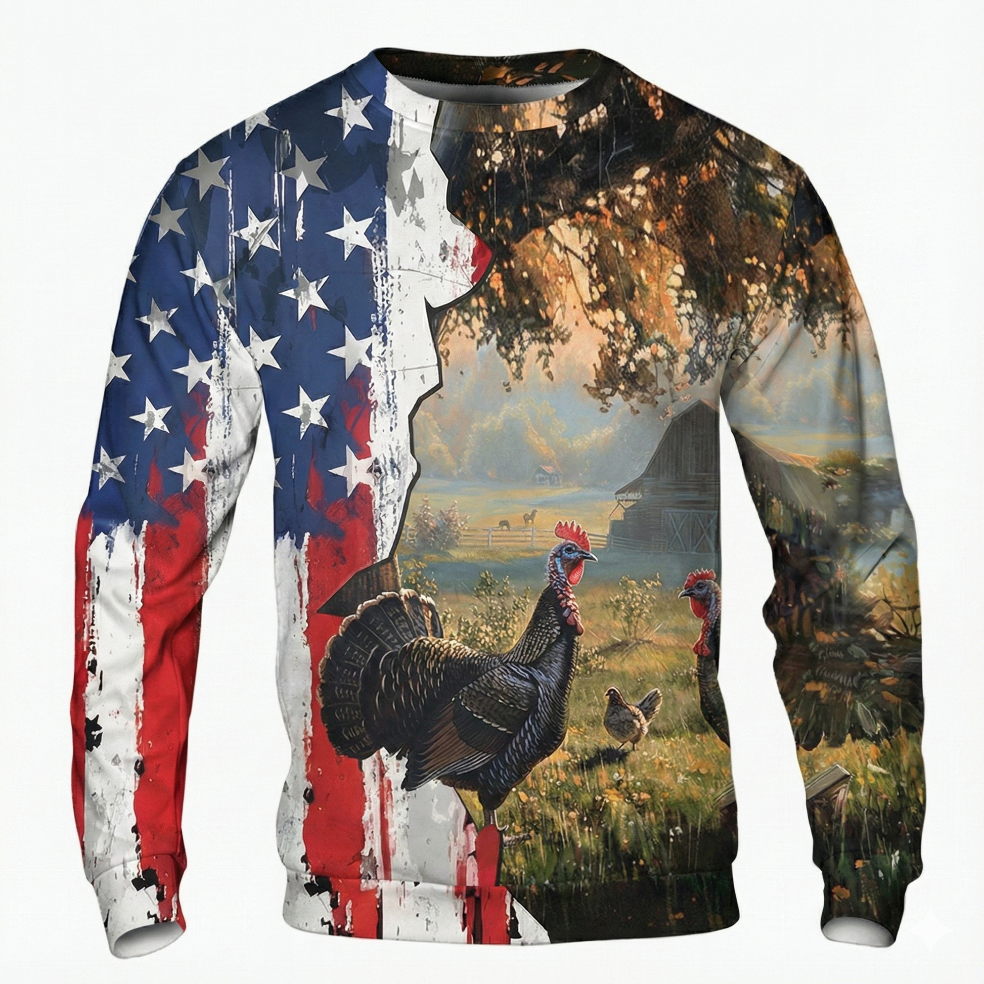 Realistic Patriotic Turkey Peaceful All Over Print Shirt