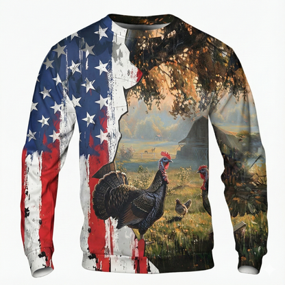 Realistic Patriotic Turkey Peaceful All Over Print Shirt