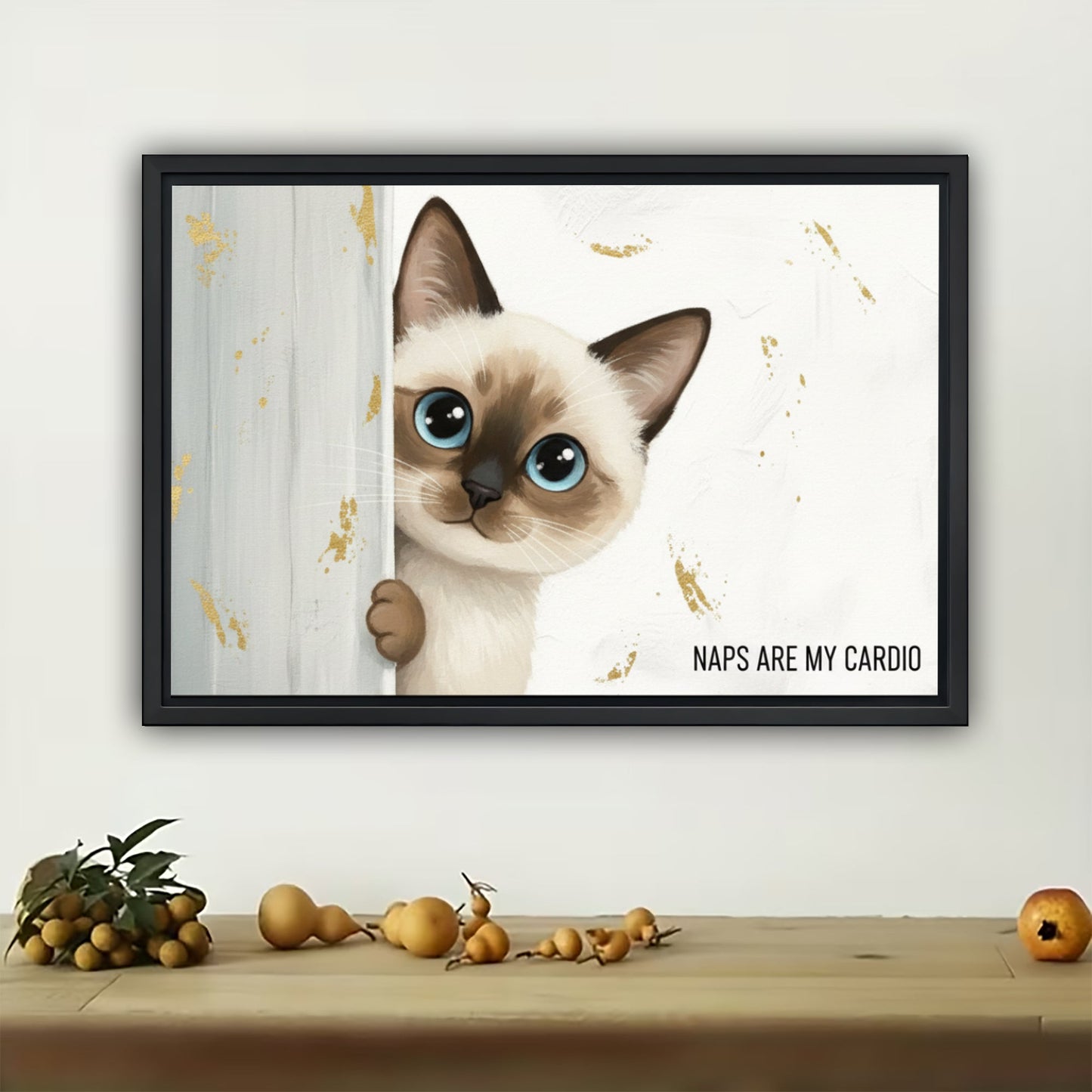 Siamese Cat Canvas Wall Art - Just Me Chaos Kitten Decor