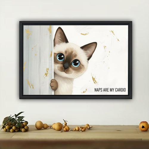 Siamese Cat Canvas Wall Art - Just Me Chaos Kitten Decor