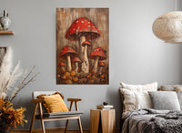 Mushrooms Canvas Print – Abstract Mushroom Art on Gallery Wrapped Cotton Canvas, Ready to Hang