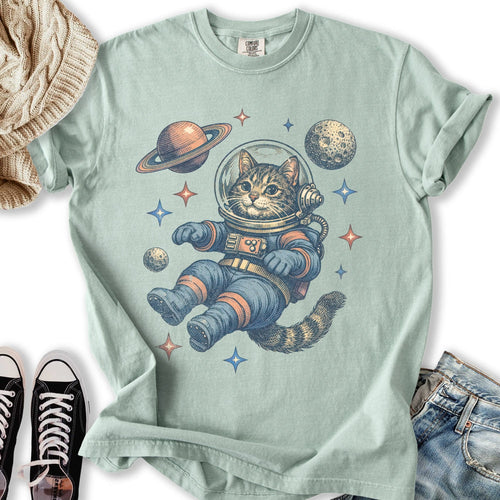 Retro Space Cat Relaxed Tee
