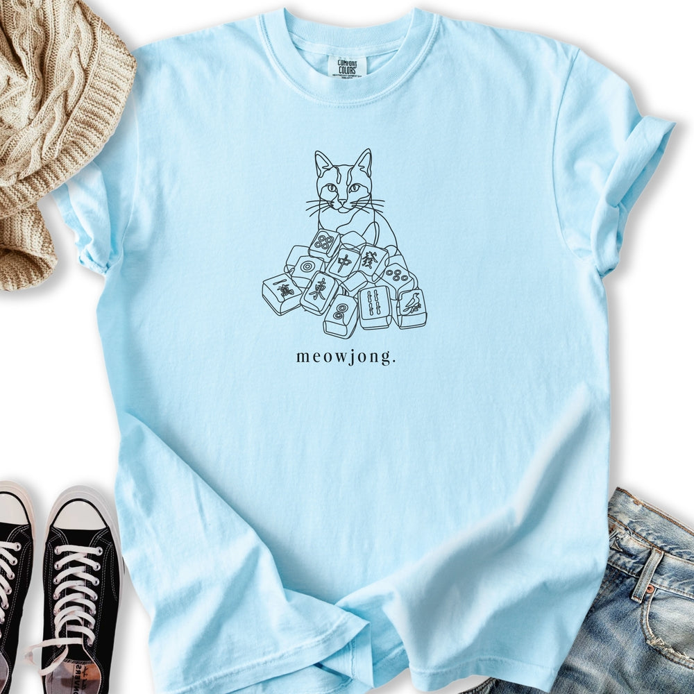 Meowjong Lineart Relaxed Tee